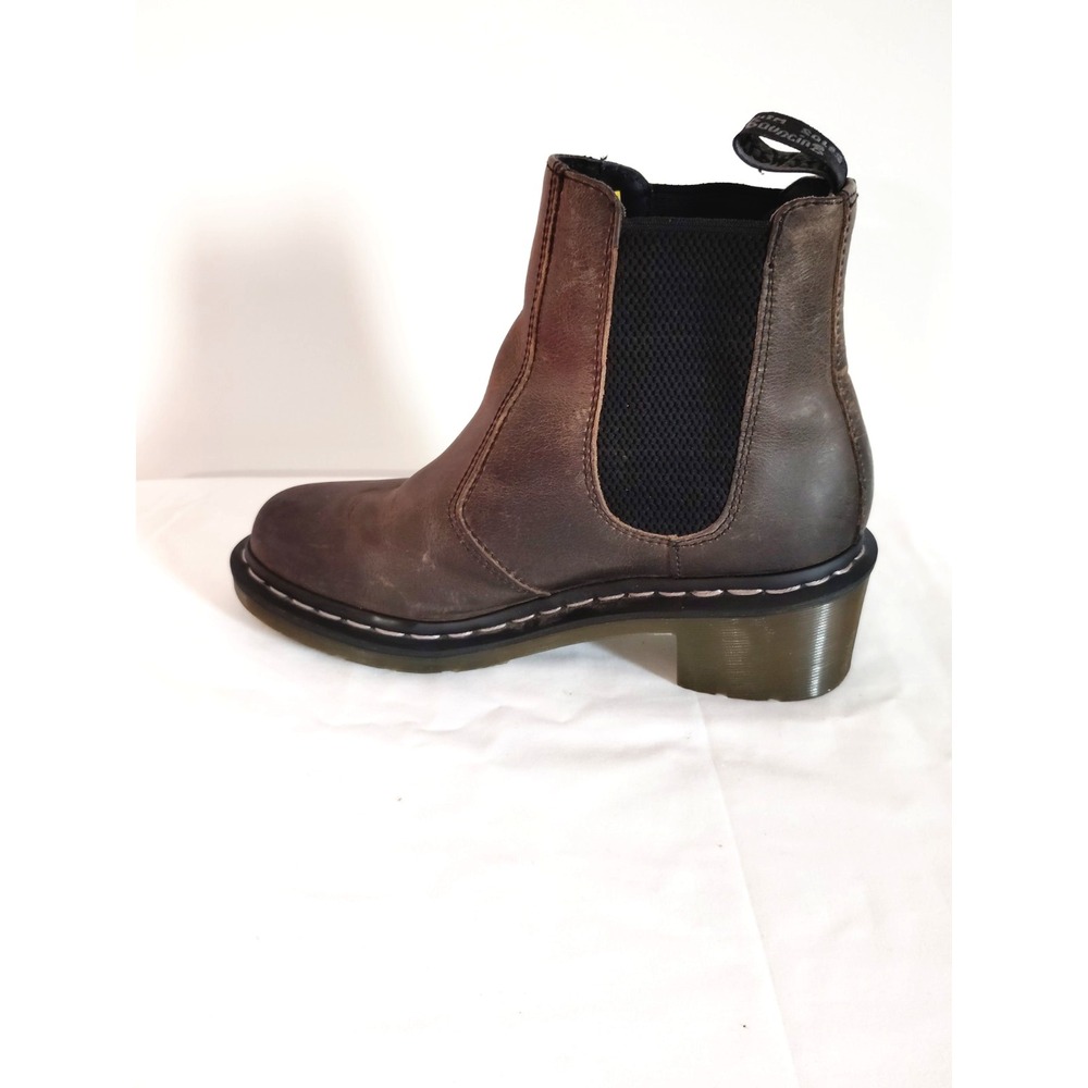 Dr. Martens Cadence Distressed Brown Leather Heeled Gothic Chelsea Boots Women 7 - Picture 14 of 15